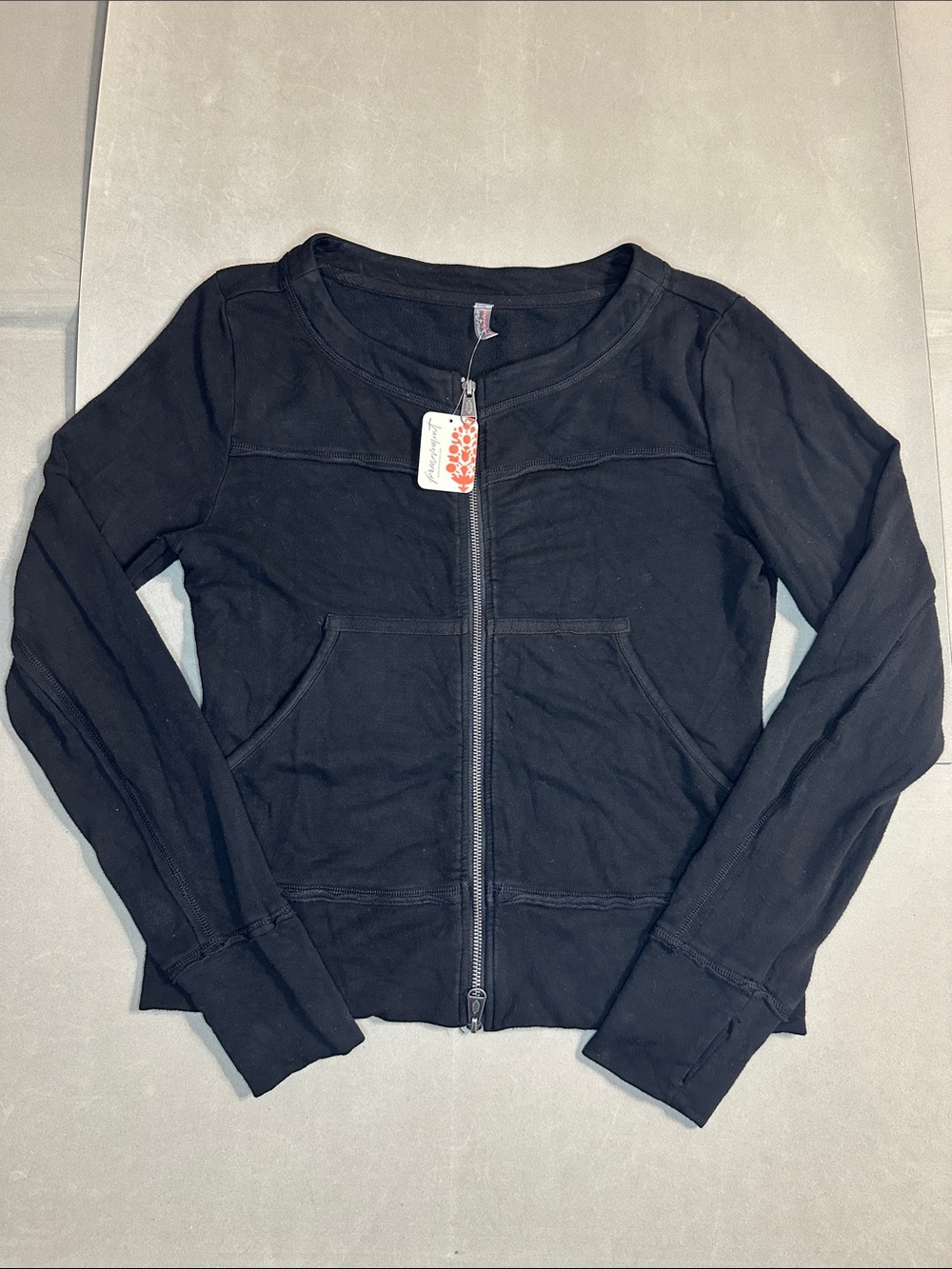 FP Movement by Free People Black Full-Zip Lightweight Hoodie - S